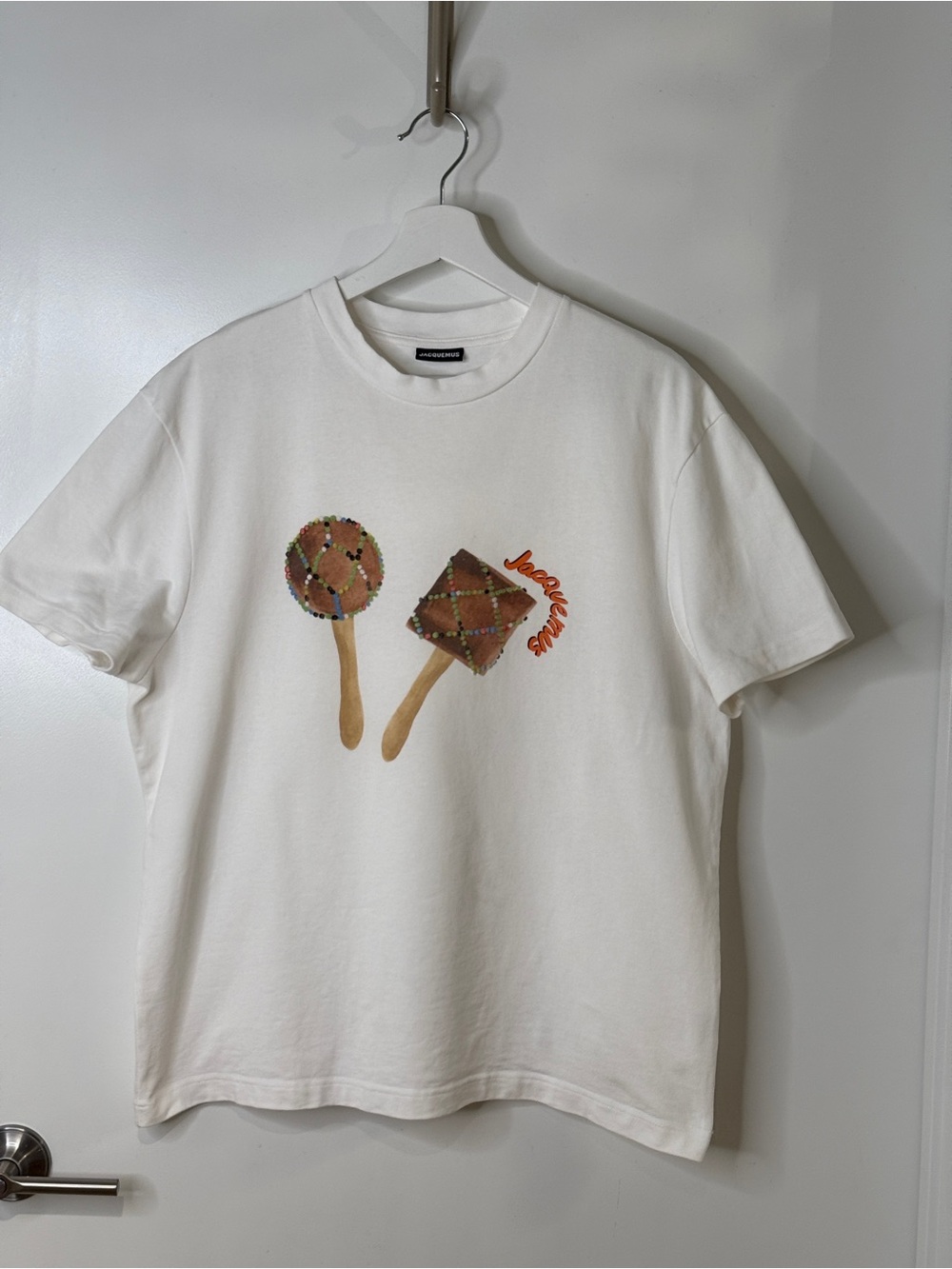 Authentic Jacquemus Cream Short-Sleeve Tee